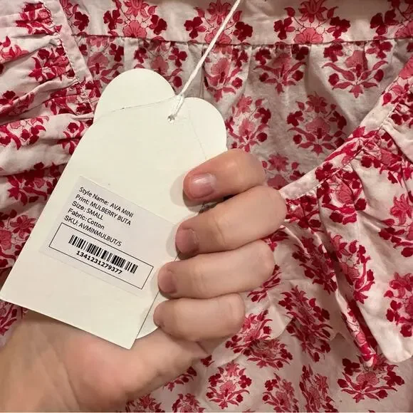 NWT Tuckernuck Pink City Prints Pink White Floral Block Printed Mini Dress Small